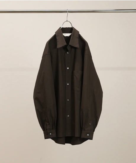 【ANCELLM（アンセルム）】HIGH-COUNT FRAYED OVER SHIRT -BROWN