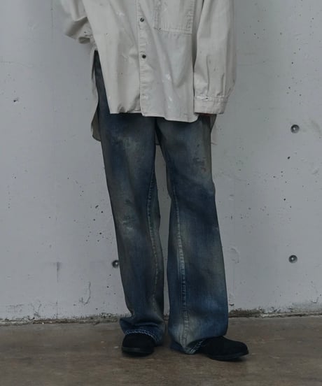 【ANCELLM（アンセルム）】AGING MIDDLE STRAIGHT 5P DENIM PANTS -INDIGO
