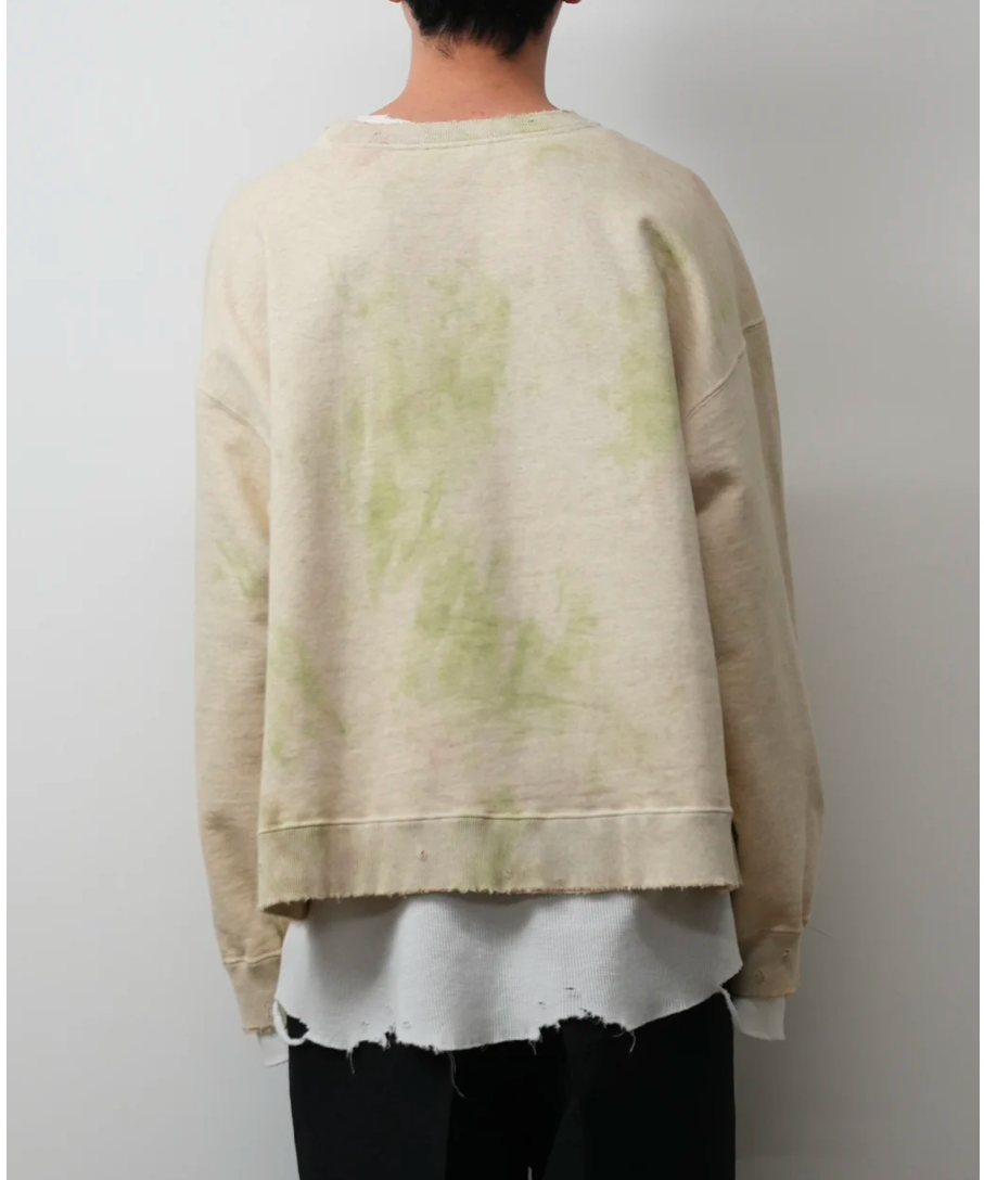 ANCELLM（アンセルム）】MARBLING SWEAT SHIRT -GREEN | t