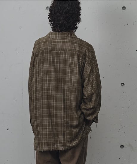 【ANCELLM（アンセルム）】AGING RAYON CHECK SHIRT -GREEN