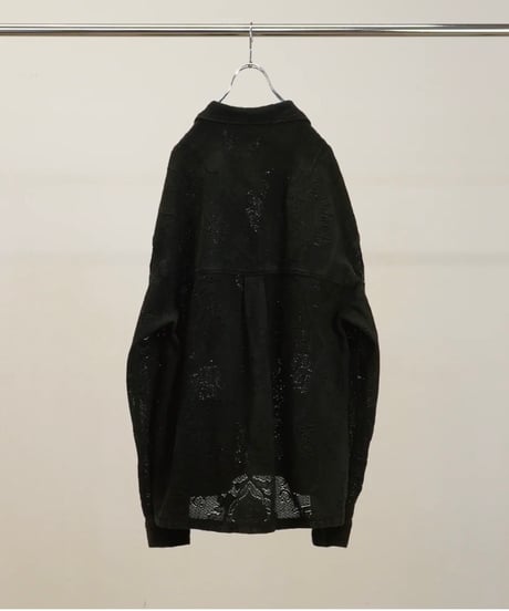 【ANCELLM（アンセルム）】AGING LACE WORK SHIRT -BLACK