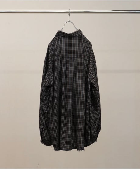 【ANCELLM（アンセルム）】NEL CHECK OVER WORK SHIRT -NAVY