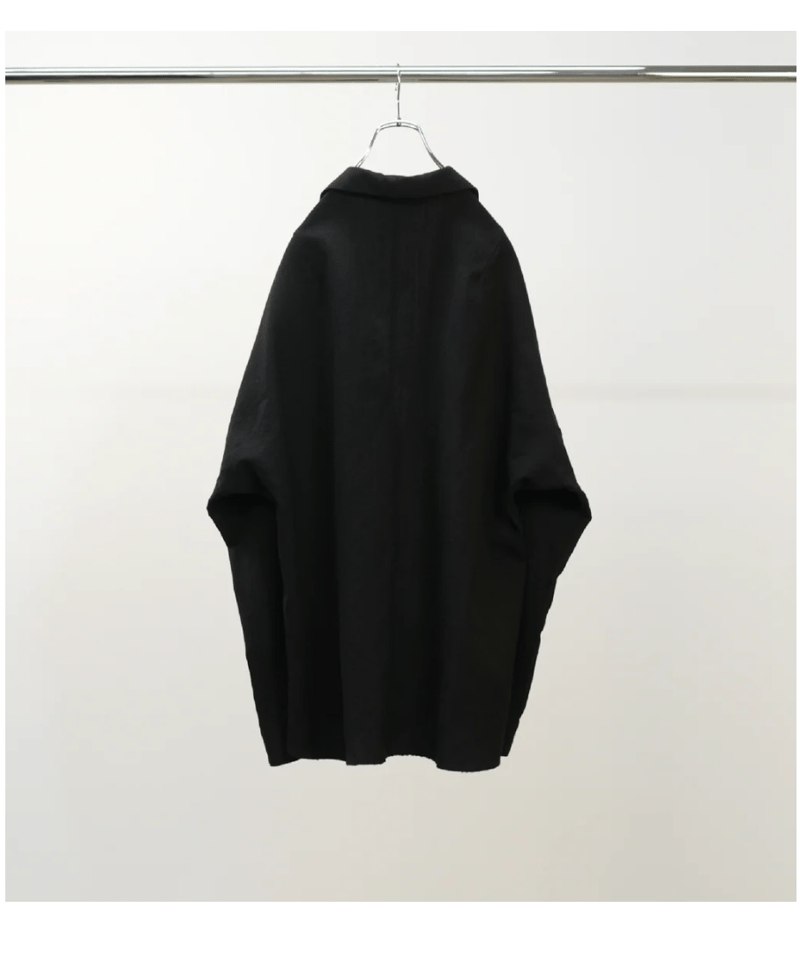 ANCELLM（アンセルム）】WASH WOOL TAILORED SHIRT -BLACK