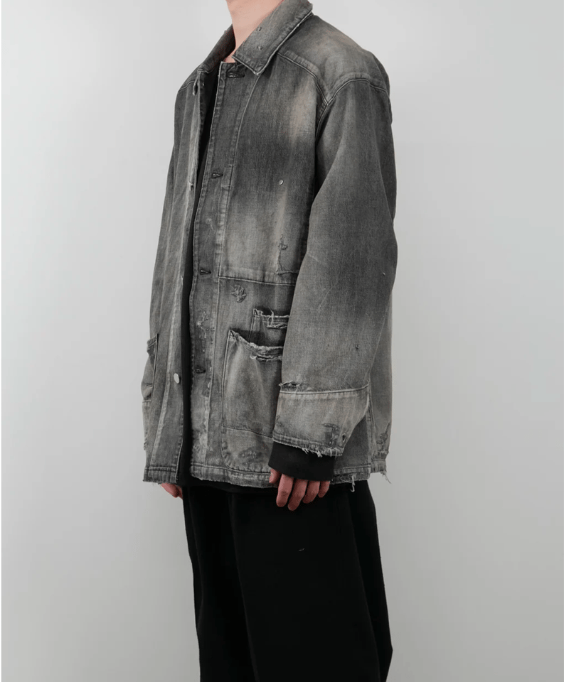 ANCELLM(アンセルム)】DENIM COVERALL -BLACK | tadayoi ANCELLM(アンセルム)】DENIM COVERALL -BLACK | tadayoi