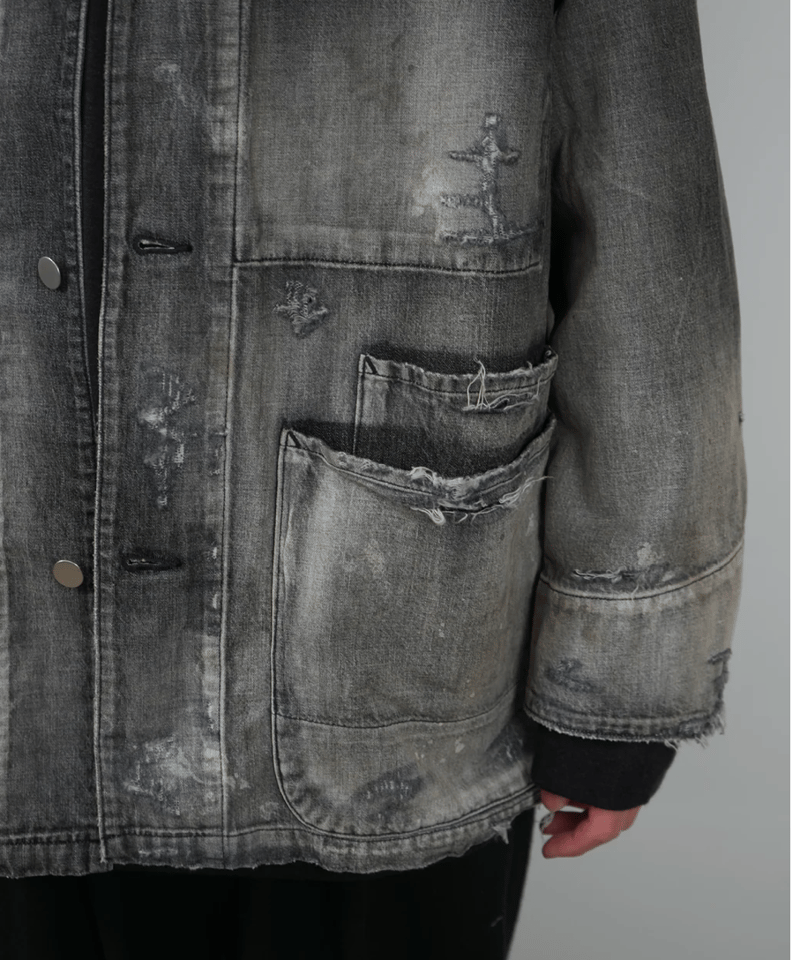 ANCELLM(アンセルム)】DENIM COVERALL -BLACK | tadayoi ANCELLM(アンセルム)】DENIM COVERALL -BLACK | tadayoi