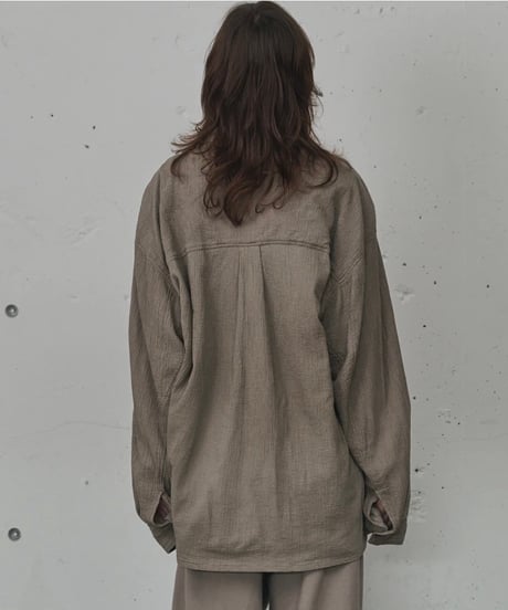 【ANCELLM（アンセルム）】CREPE SHIRT JACKET -BLACK