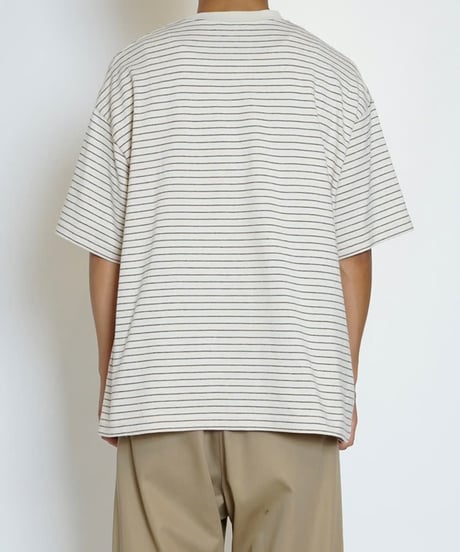 【EVCON（エビコン）】BORDER WIDE S/S T-SHIRT -IVORY