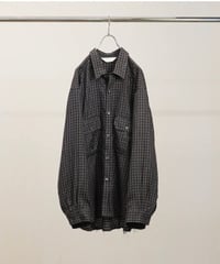 【ANCELLM（アンセルム）】NEL CHECK OVER WORK SHIRT -NAVY