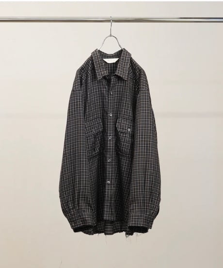 【ANCELLM（アンセルム）】NEL CHECK OVER WORK SHIRT -NAVY