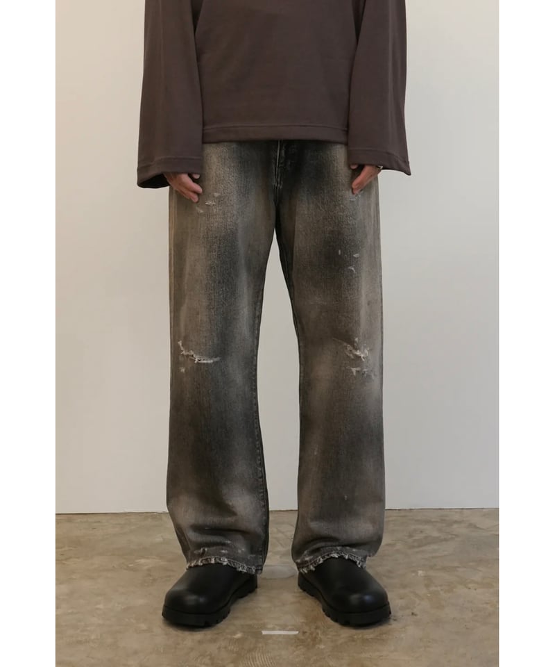 ANCELLM（アンセルム）】P/DAMAGE DENIM STRAIGHT 5P PANT 