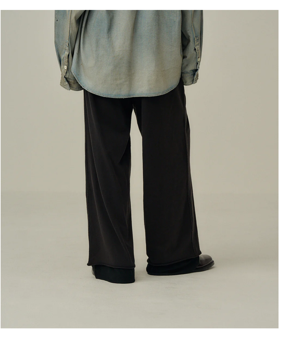 ANCELLM（アンセルム）】DRAPE WIDE EASY CUT SLACKS -BLA