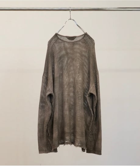 【ANCELLM（アンセルム）】UNEVENNESS MESH LS -BLACK