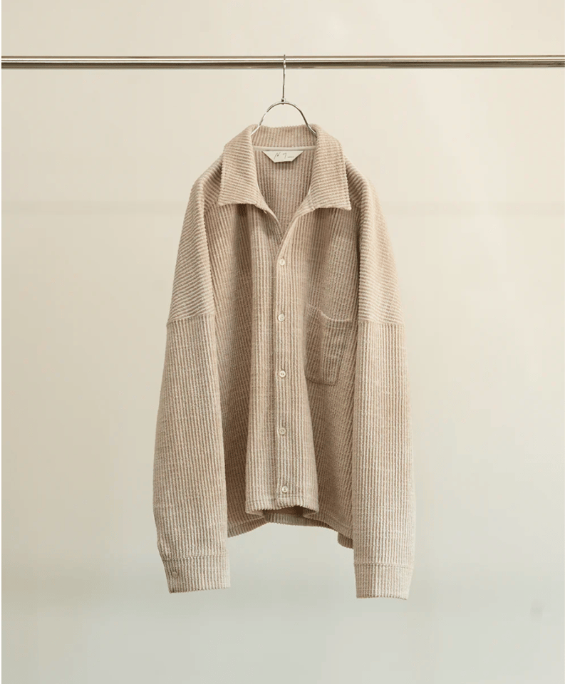 ANCELLM(アンセルム)】CUT STRIPE SHIRT -BEIGE | tadayoi ANCELLM(アンセルム)】CUT STRIPE SHIRT -BEIGE | tadayoi