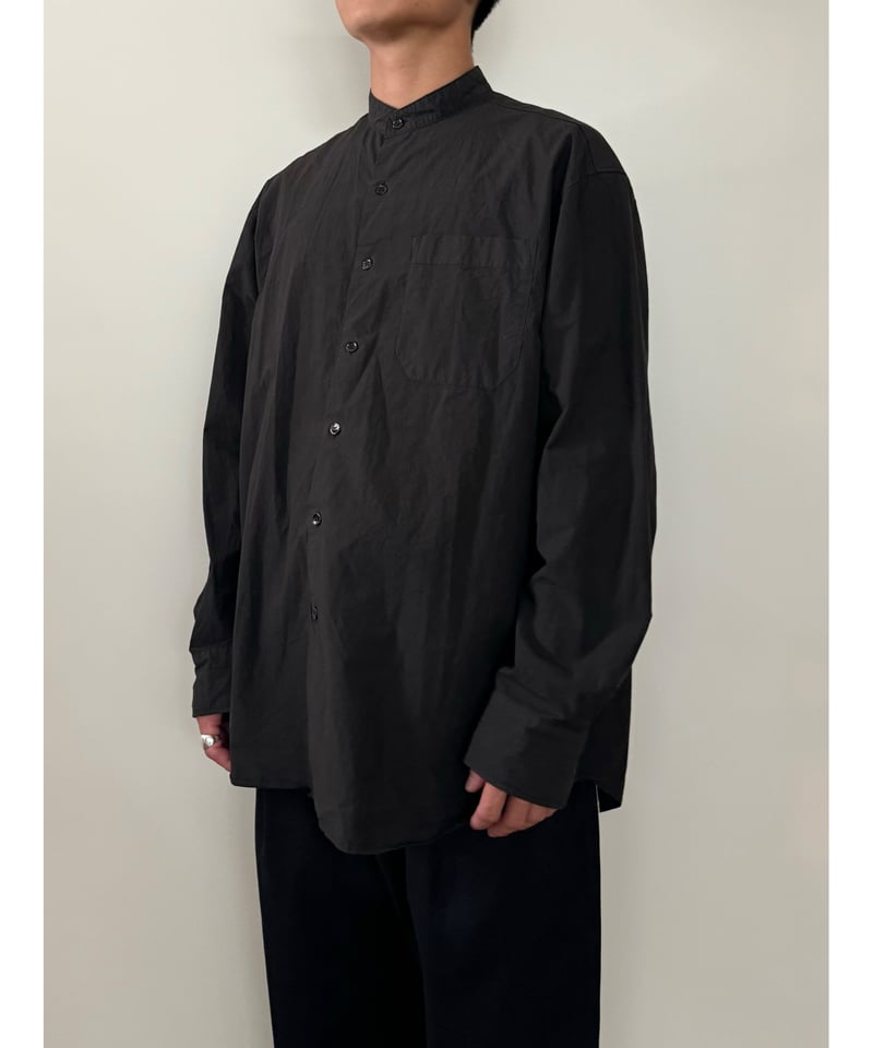 YOKO SAKAMOTO（ヨーコサカモト）】BAND COLLAR SHIRT-BLACK...