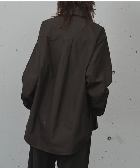 【ANCELLM（アンセルム）】HIGH-COUNT FRAYED OVER SHIRT -BROWN