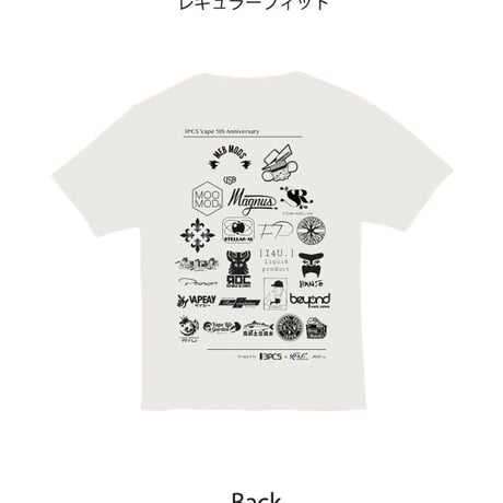 3PCS 5th Anniversary T-SHIRT　Designed by Rad Customs【レギュラー】