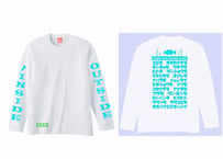 WEEDロンT/ホワイト（アクアプリント/前裾ライトグリーンプリント）