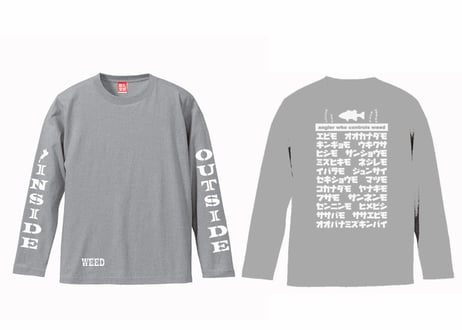 WEEDロンT/ミックスグレー（ホワイトプリント）