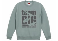 teamBIGクルーネック スウェット（裏起毛）/スモーキーグリーン（ダークグレープリント）