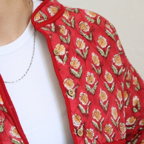 INDIAN COTTON STAND COLLAR QUILTING JACKET