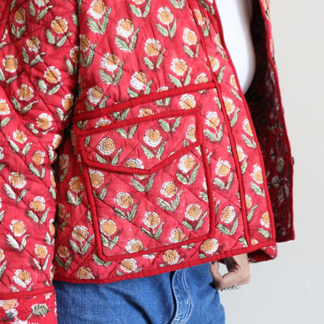 INDIAN COTTON STAND COLLAR QUILTING JACKET
