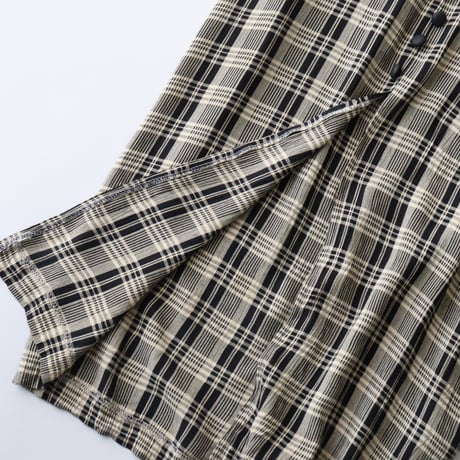 MONOTONE CHECK LONG DRESS