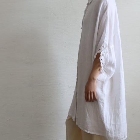 EURO FRINGE WIDE LINEN SHIRT