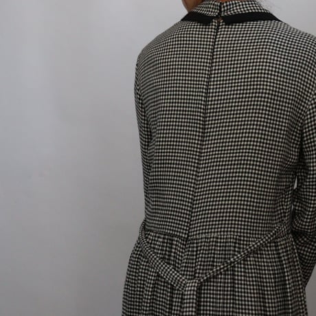 GINGHAM CHECK CHINA BUTTON DRESS