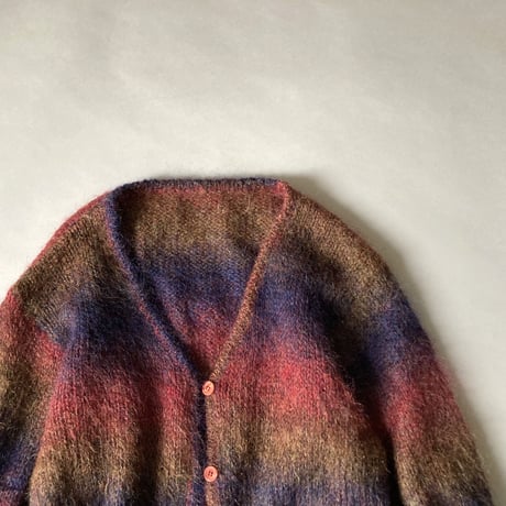 EURO SHORT LENGTH MOHAIR HAND KNITTED CARDIGAN
