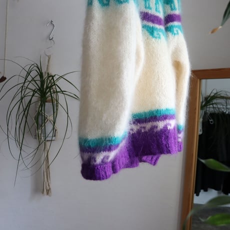 MOHAIR WOOL NORDIC KNIT SWEATER