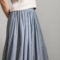 EURO GINGHAM CHECK COTTON EASY SKIRT