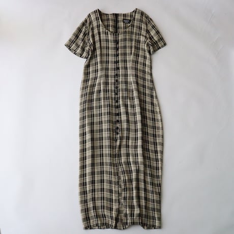 MONOTONE CHECK LONG DRESS