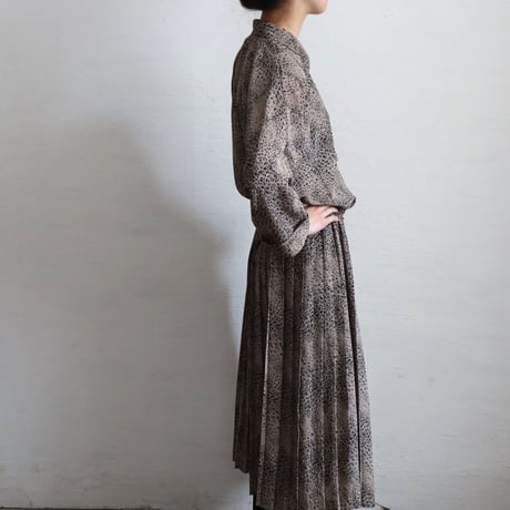 1990'S LEOPARD PLEATED SHIRT DRESS
