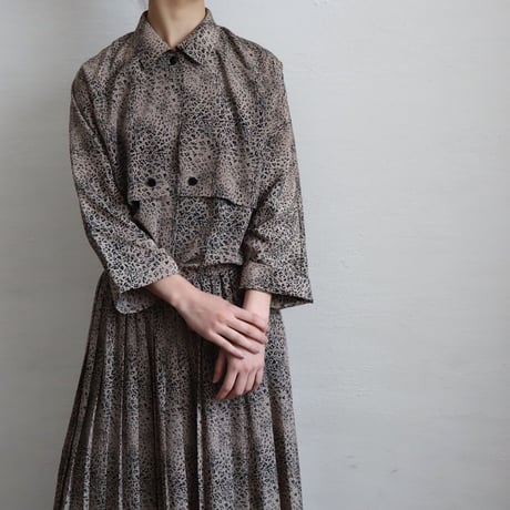 1990'S LEOPARD PLEATED SHIRT DRESS
