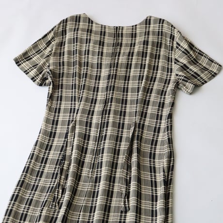 MONOTONE CHECK LONG DRESS