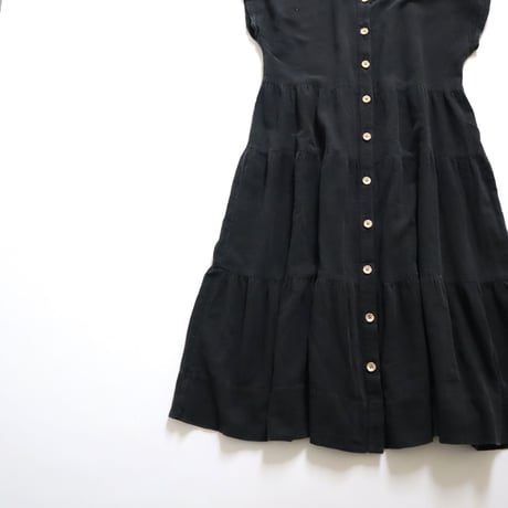 FRENCH SLEEVE COTTON TIERED LONG DRESS