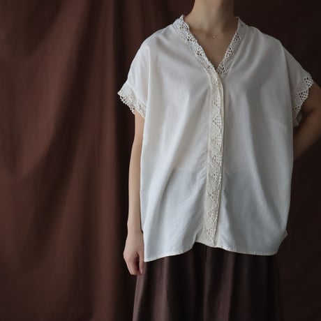 FRENCH SLEEVE ANTIQUE COTTON BLOUSE