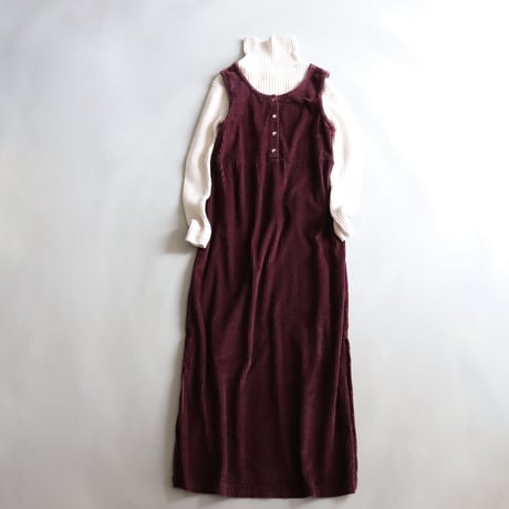 SLEEVELESS WIDE WALE CORDUROY DRESS
