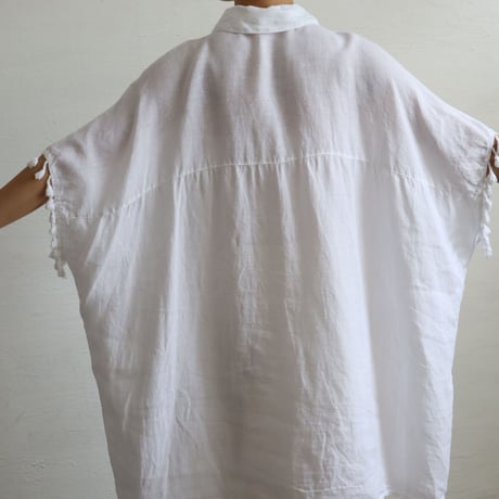 EURO FRINGE WIDE LINEN SHIRT