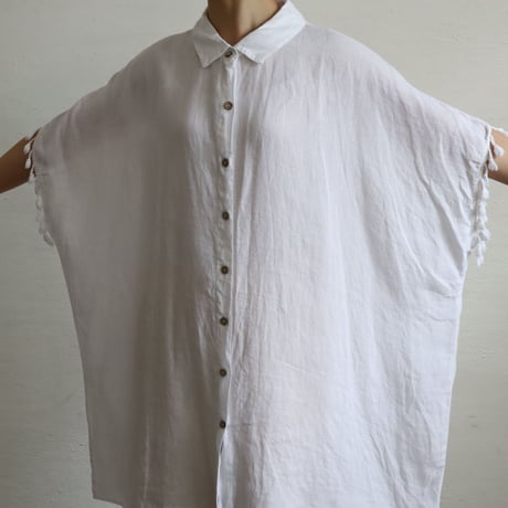 EURO FRINGE WIDE LINEN SHIRT