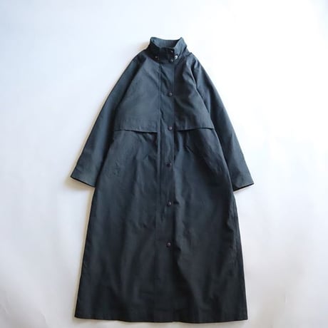 STAND COLLAR SMOOTH POLY LONG COAT WITH LINER & HOOD