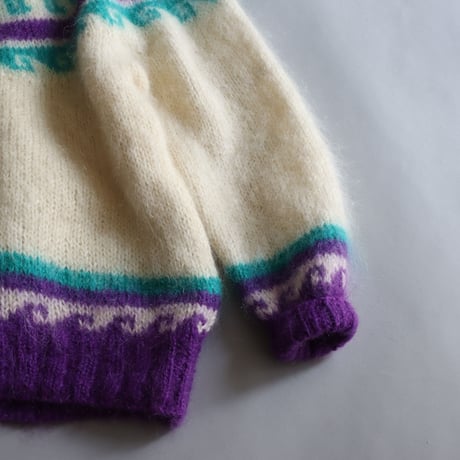MOHAIR WOOL NORDIC KNIT SWEATER