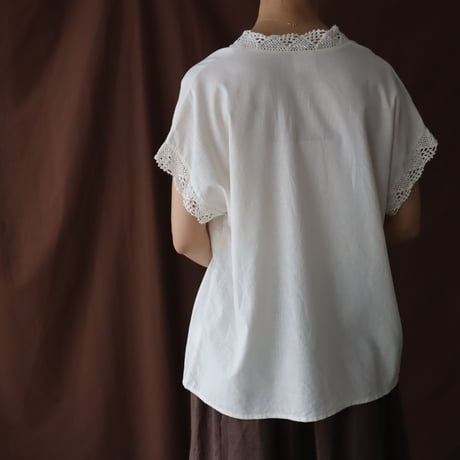 FRENCH SLEEVE ANTIQUE COTTON BLOUSE