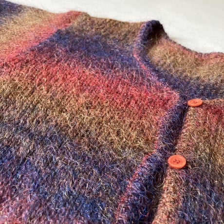 EURO SHORT LENGTH MOHAIR HAND KNITTED CARDIGAN