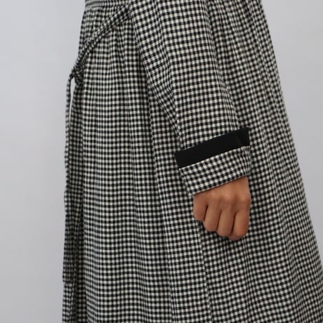GINGHAM CHECK CHINA BUTTON DRESS