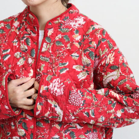 INDIAN COTTON STAND COLLAR QUILTING JACKET
