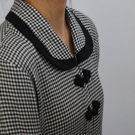 GINGHAM CHECK CHINA BUTTON DRESS