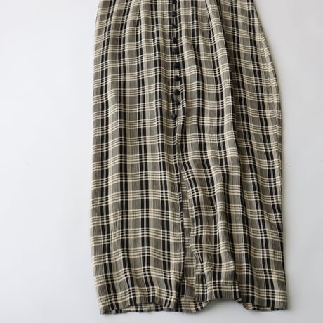 MONOTONE CHECK LONG DRESS