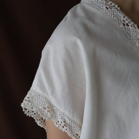 FRENCH SLEEVE ANTIQUE COTTON BLOUSE