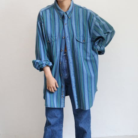 FINE STRIPE COTTON L/S SHIRT